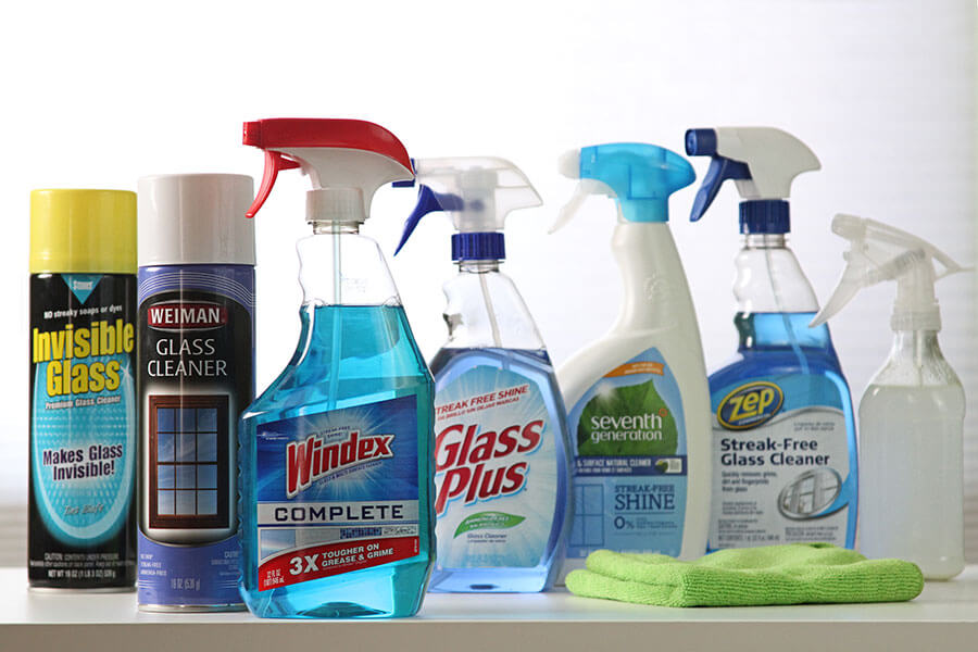 glass cleaner straight on group shot