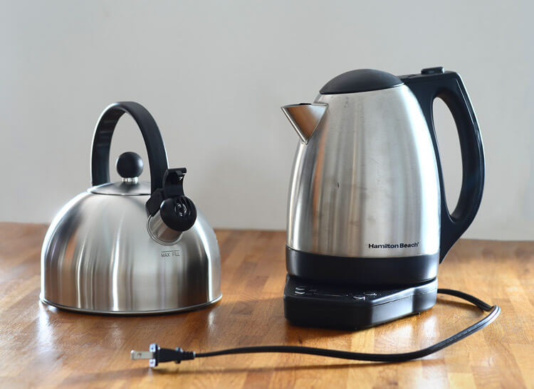 side by side: stovetop kettle vs. electric