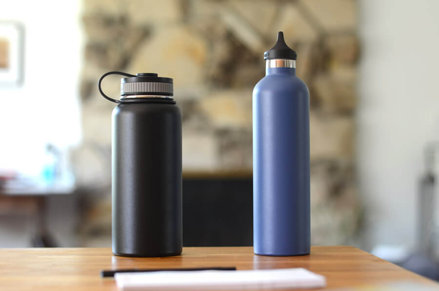 two different rebranded bottles side by side