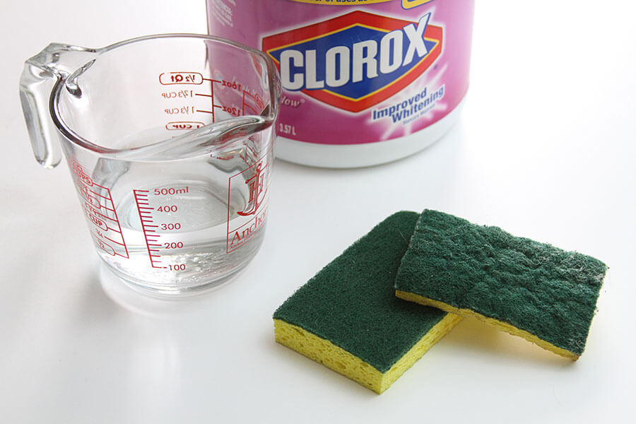 sponge cleaned with bleach