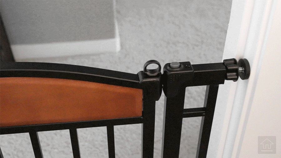 GIF of auto-closing pet gate