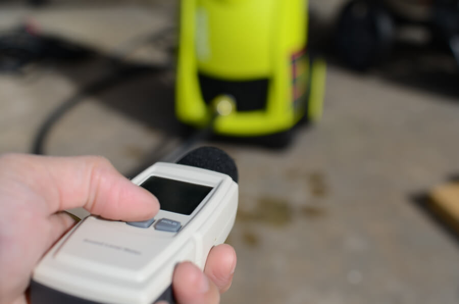 measuring decibels from a machine while in use