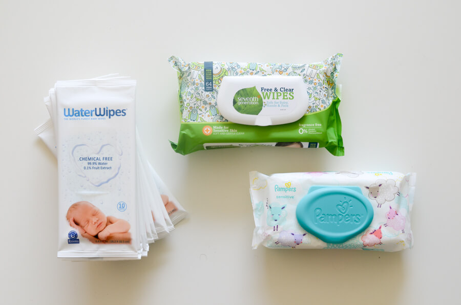 three brands of runner up wipes