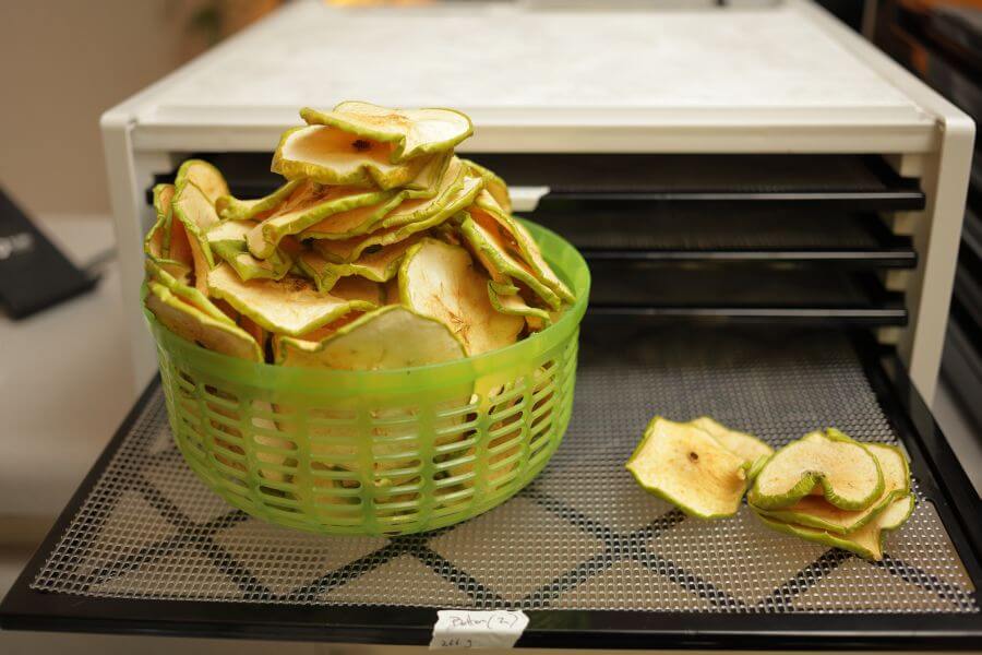 Excalibur next to dehydrated apples