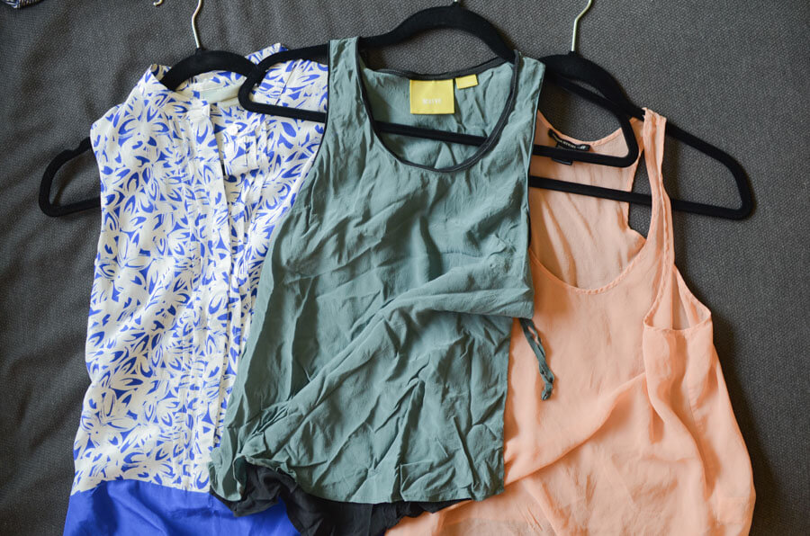 wrinkled silk shirts and dress