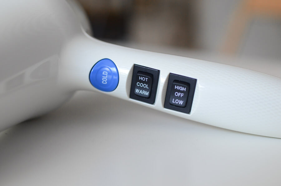 control switches with labels on the Rusk