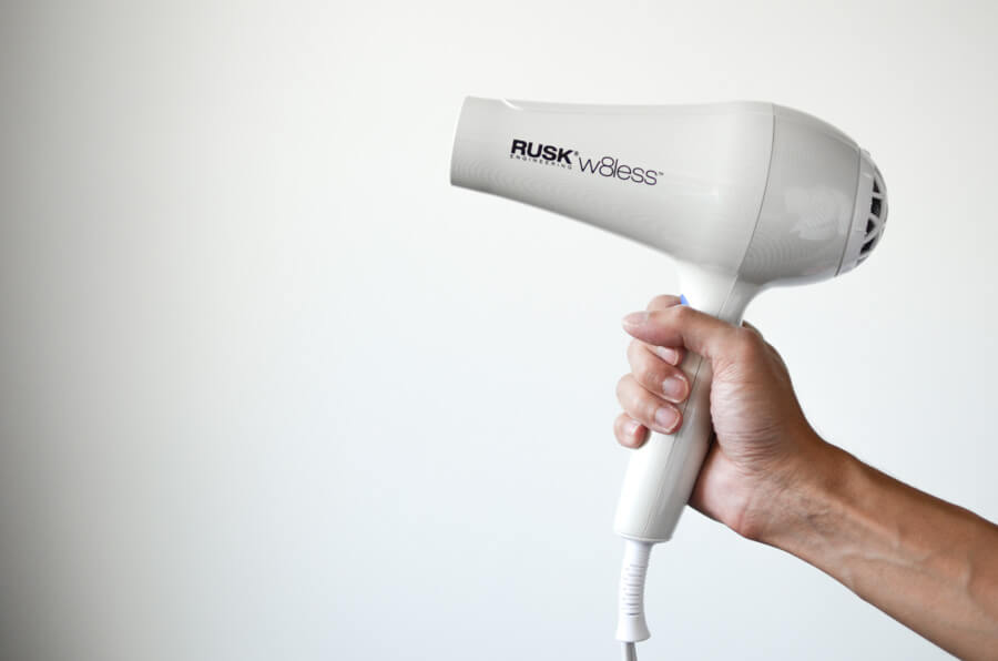 white Rusk hair dryer solo