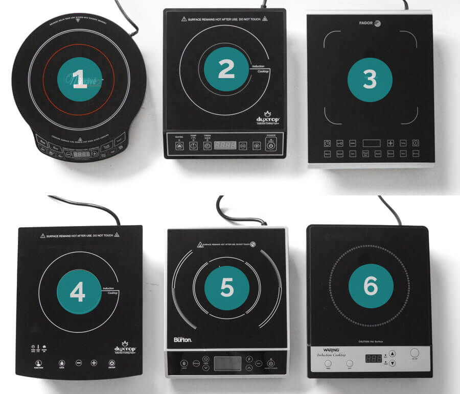 lineup of the six tested burners