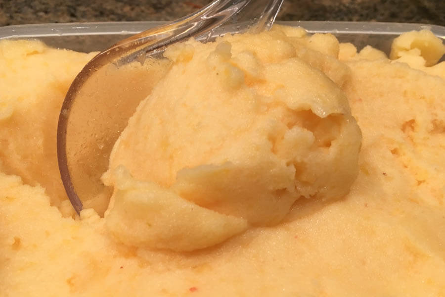 peach sorbet closeup