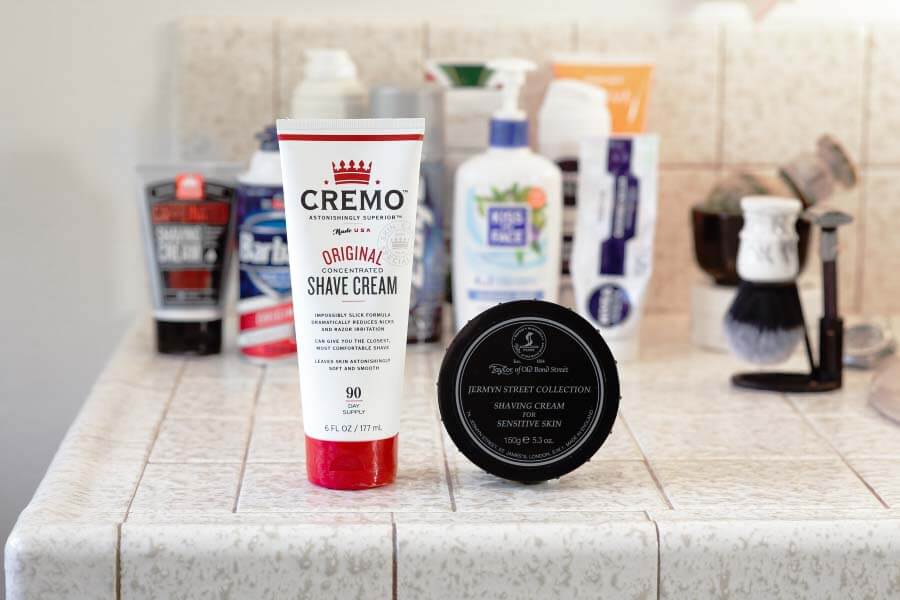 Cremo and Taylor shaving cream