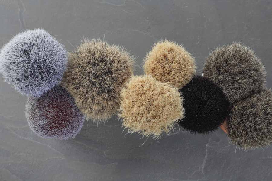 shaving brushes from overhead