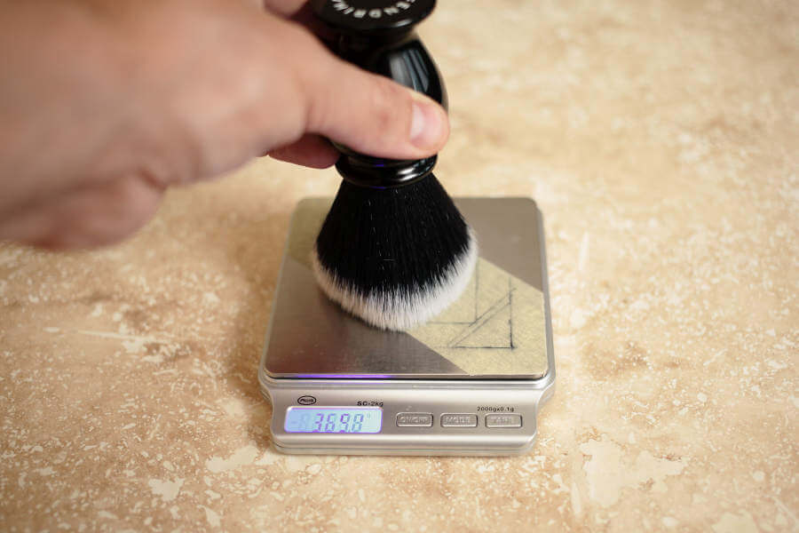 testing a shaving brush