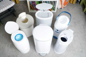group shot of diaper pails