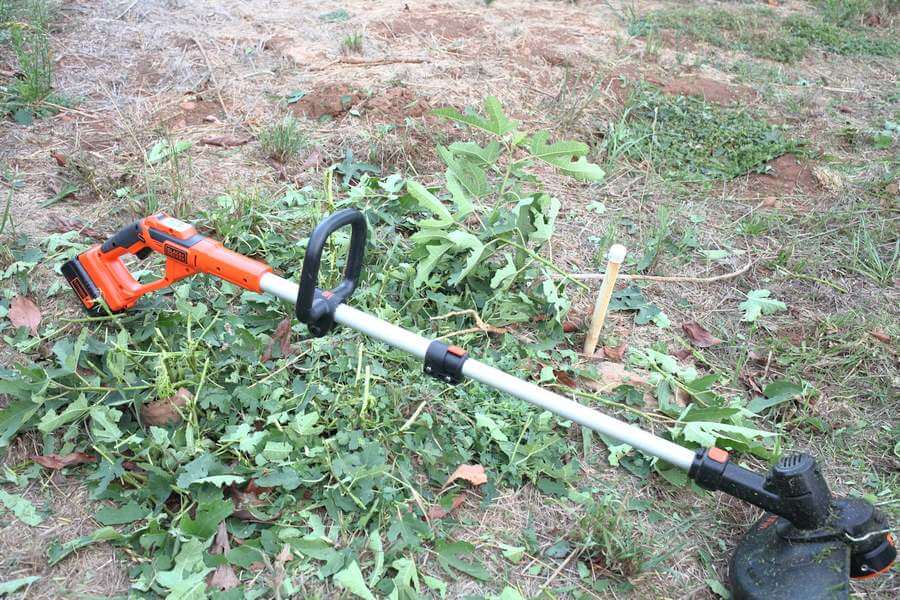 Black+Decker with weeds
