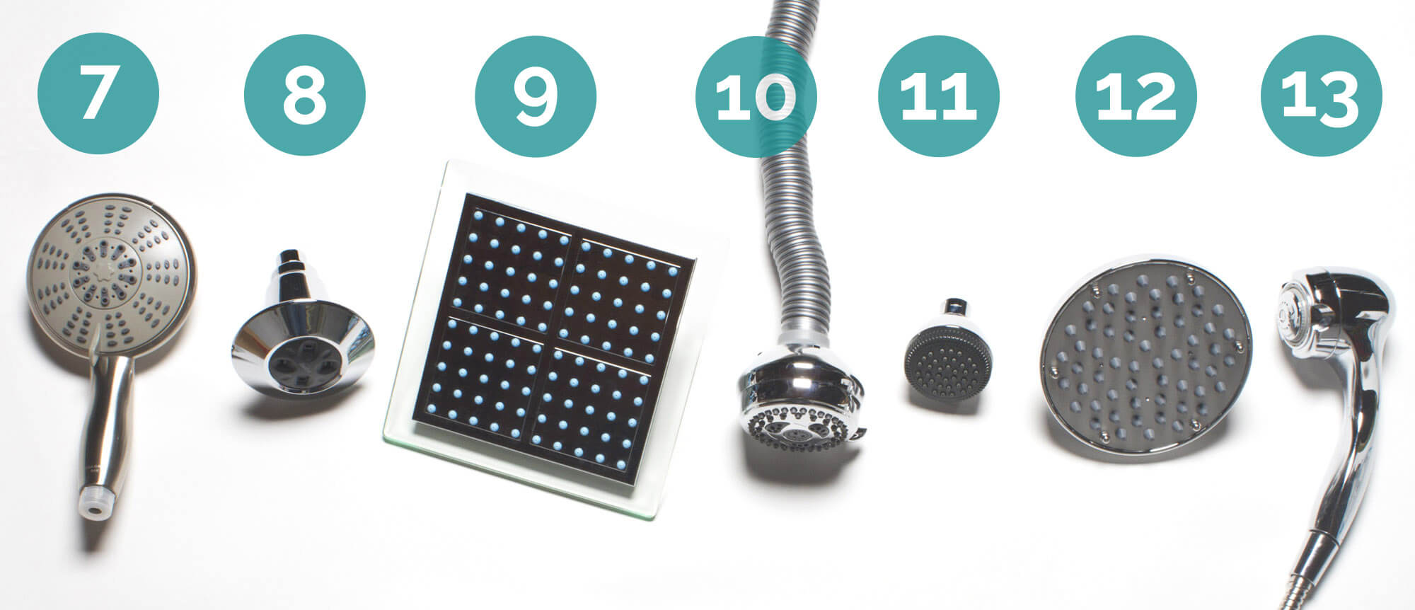 lineup of detached shower heads 2