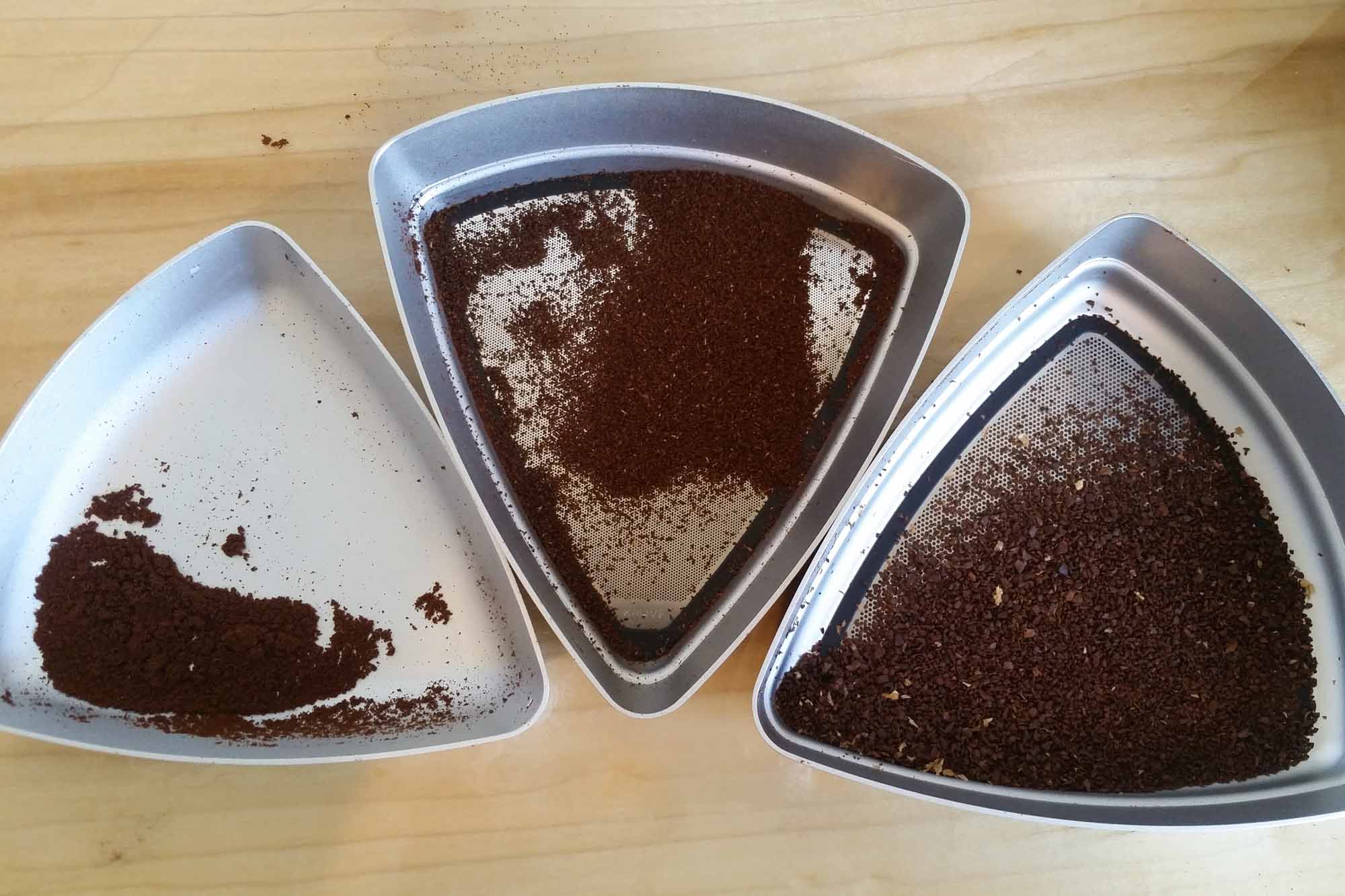 Kruve sifter closeup of coffee grinds