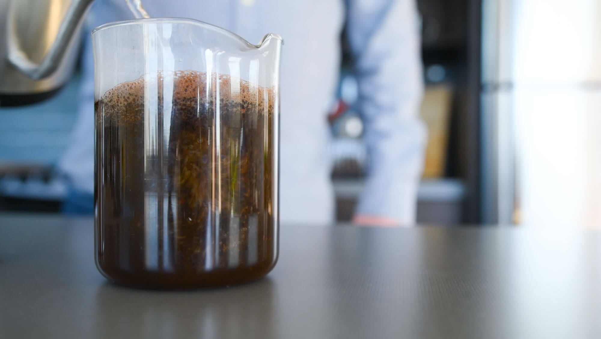 brewing coffee with a French press
