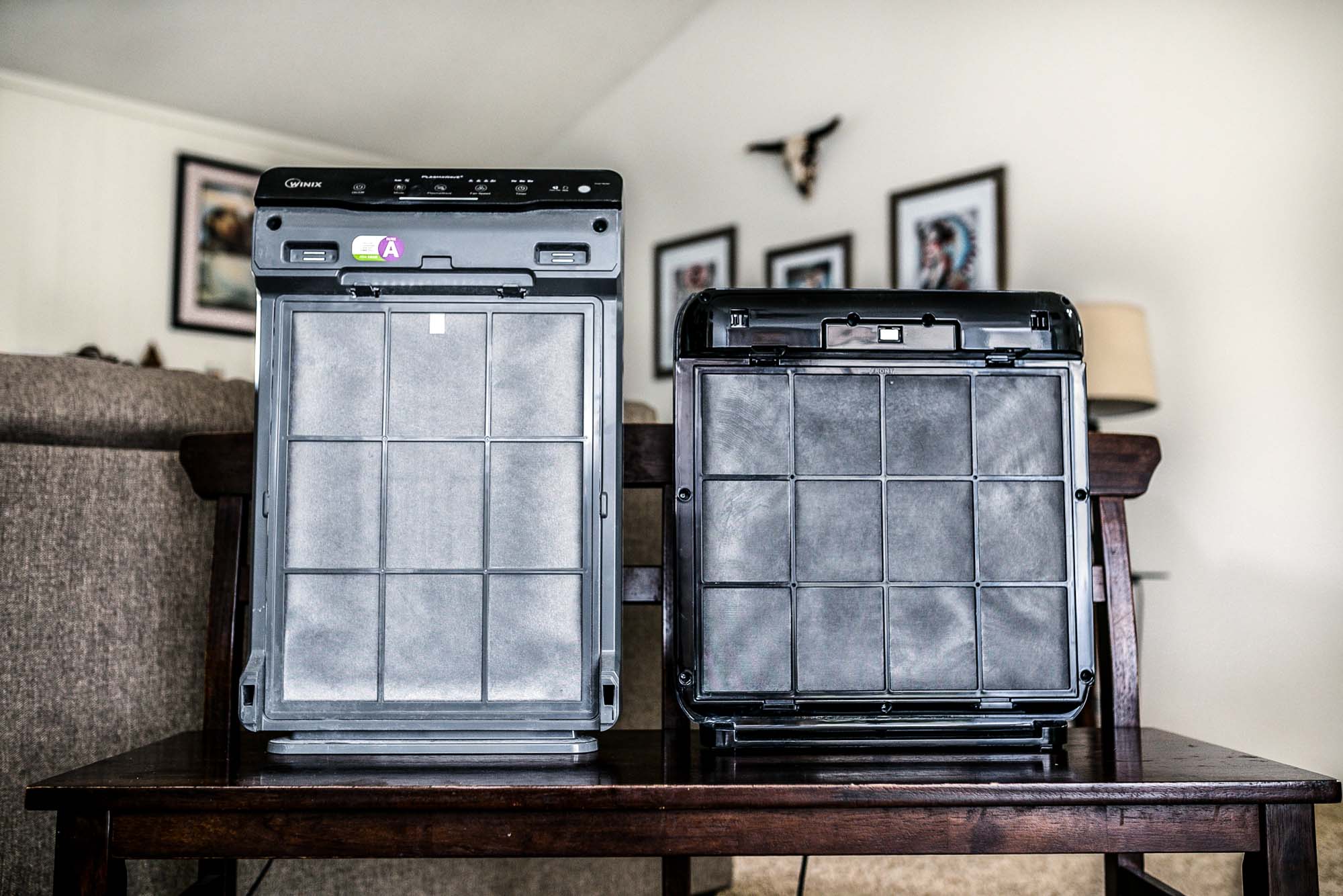 side by side of Winix and Coway filters