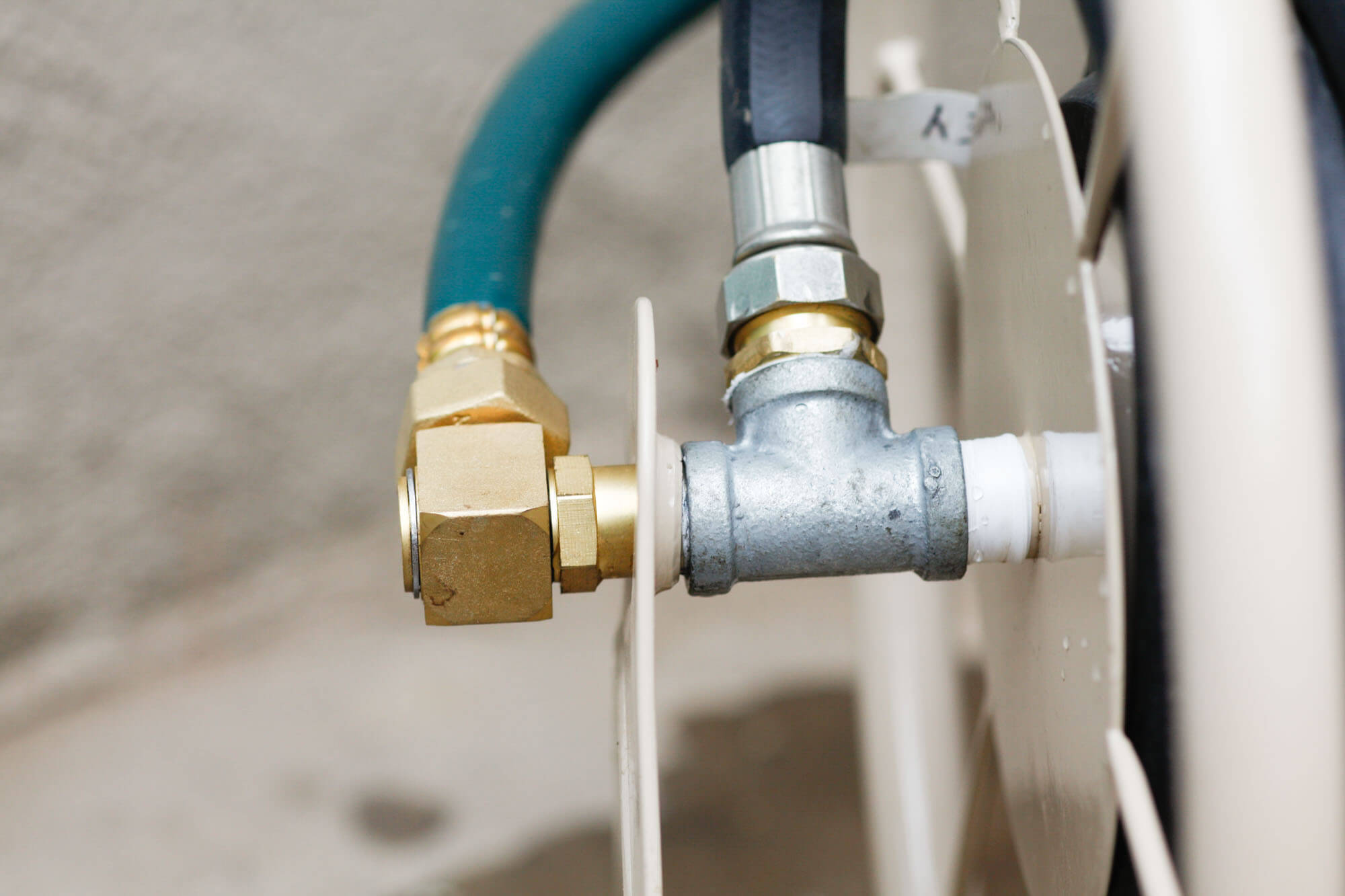 Close-up of hose fitting