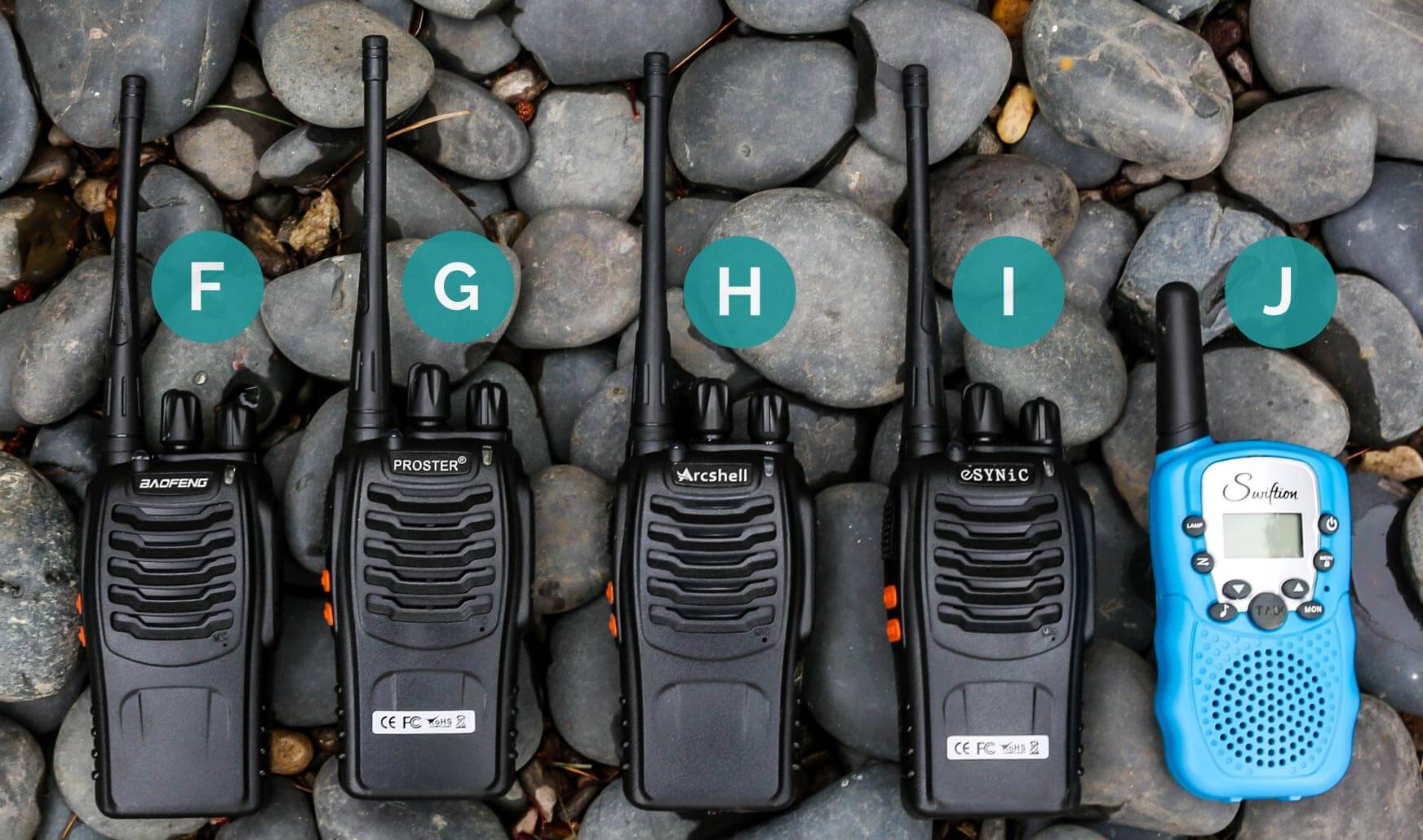 two way radios on rocks 