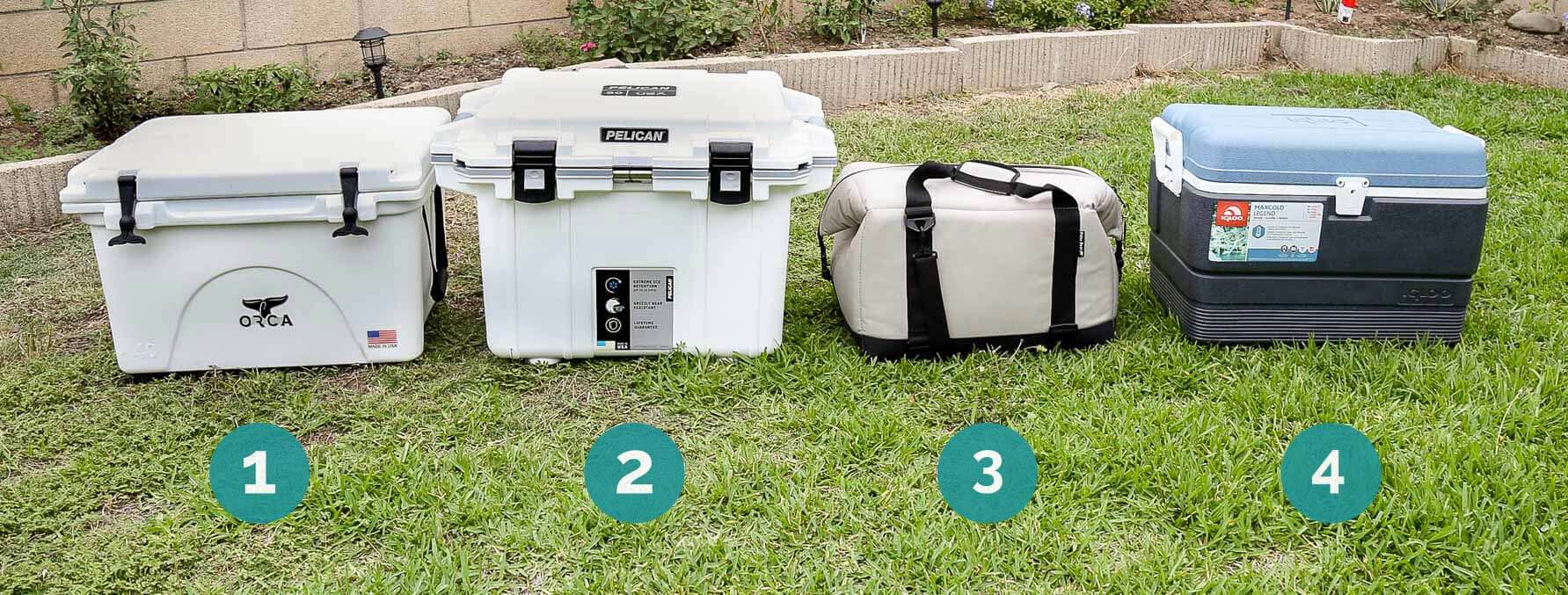 lineup of coolers 1-4