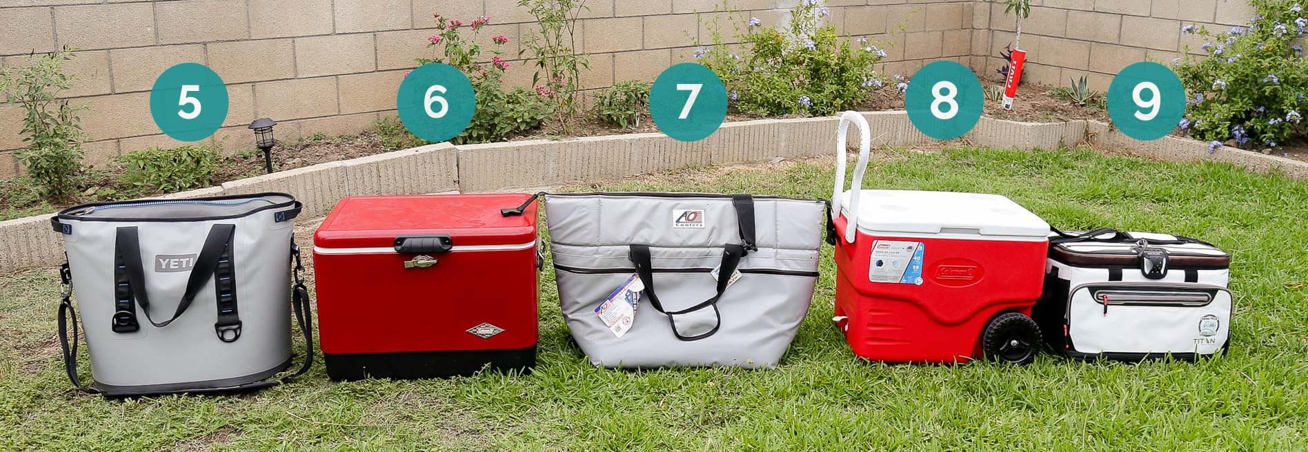 lineup of coolers 5-9