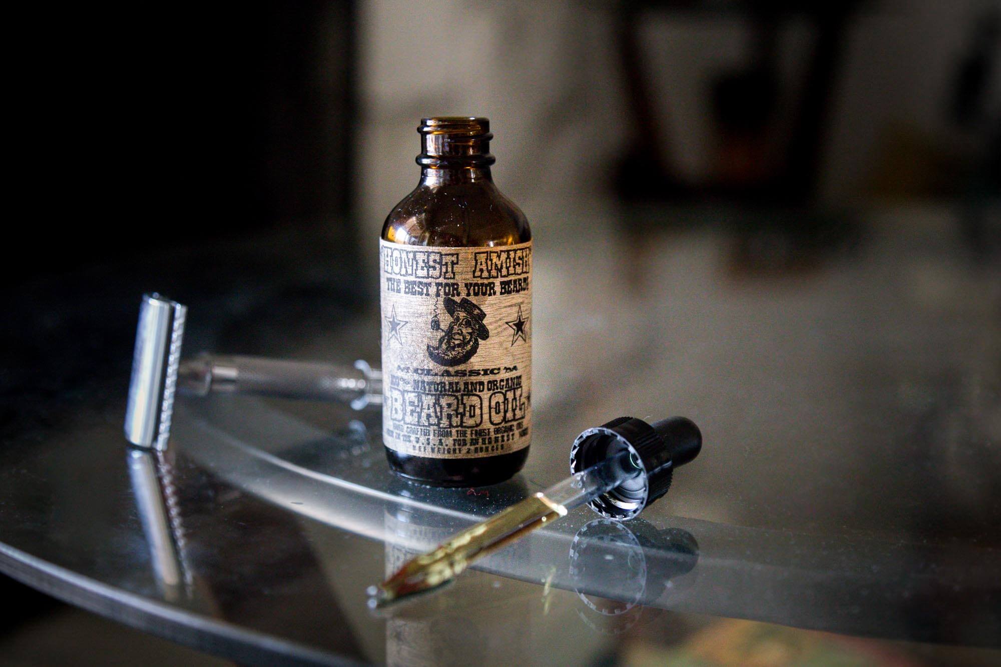 Brown bottle of Honest Amish with eyedropper