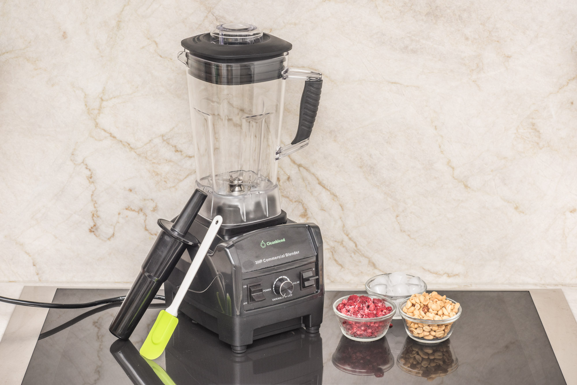 Cleanblend on table with ingredients.