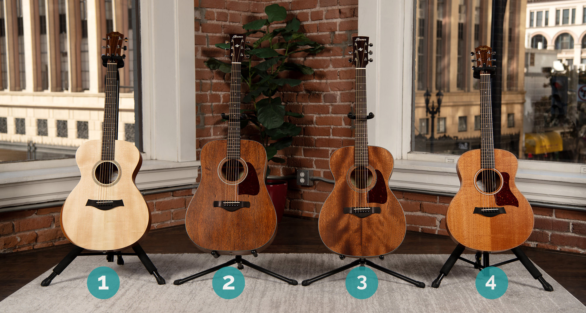 acoustic guitar lineup 1-4