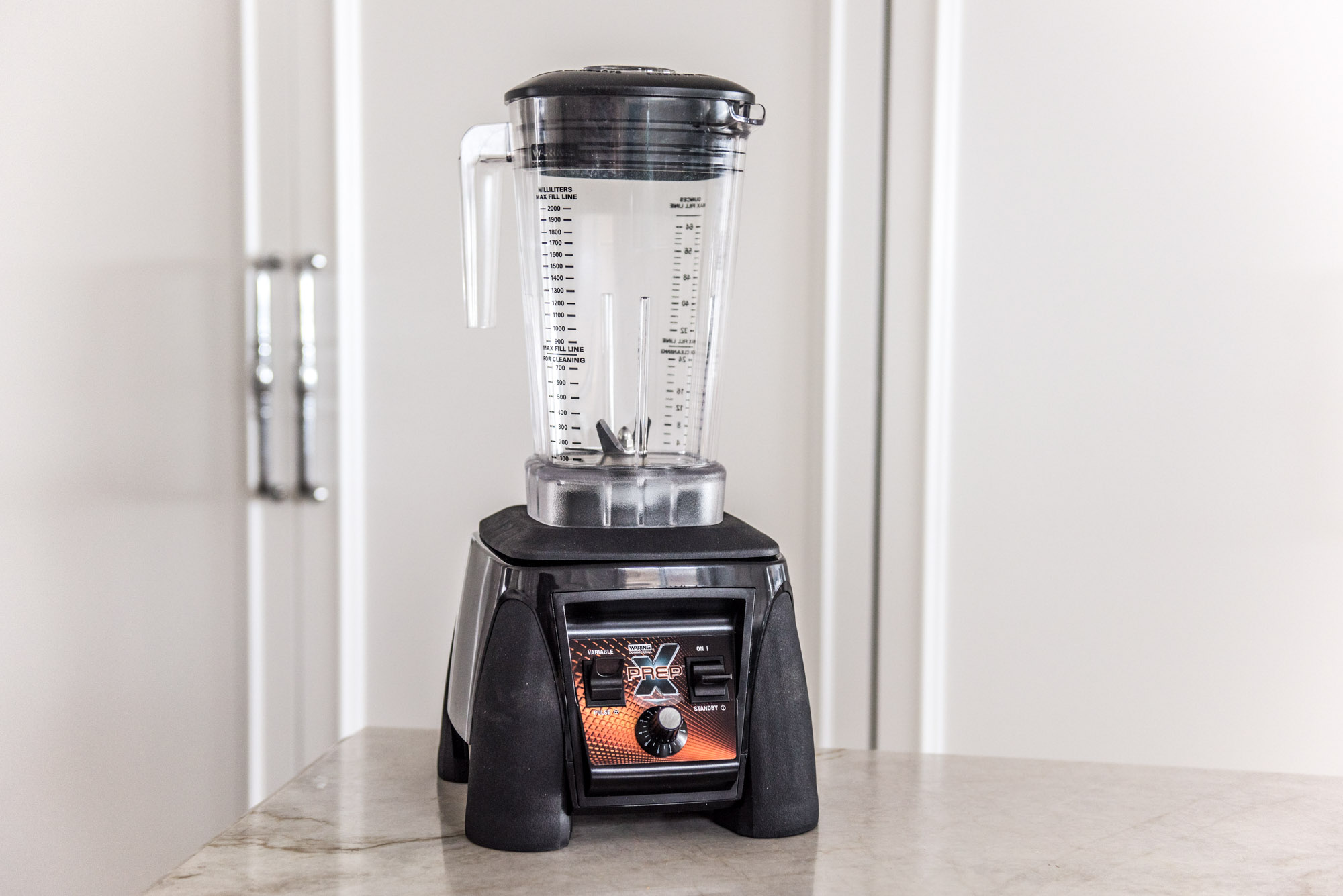 Waring on table with white background.