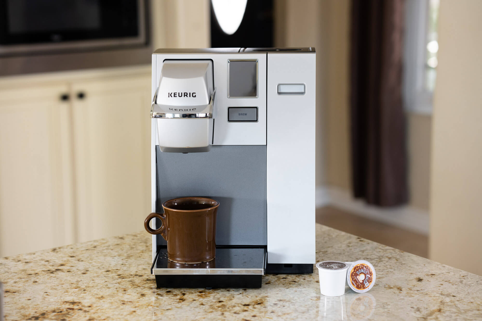 Office coffee machine on counterop