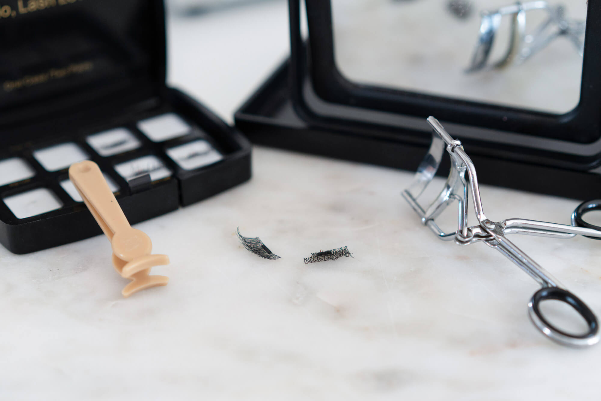 Cosmetics on a countertop
