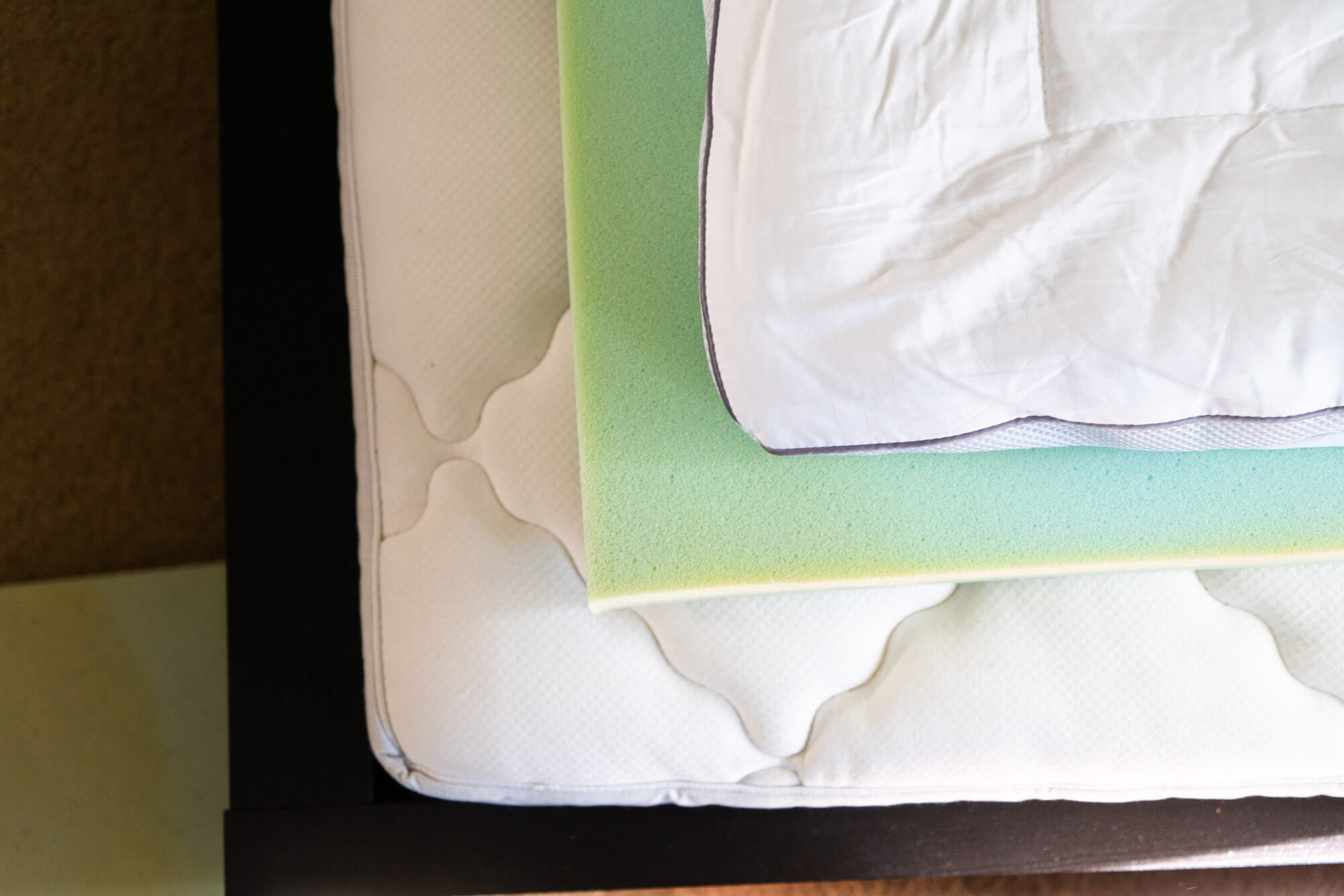 ViscoSoft mattress topper installed on bed