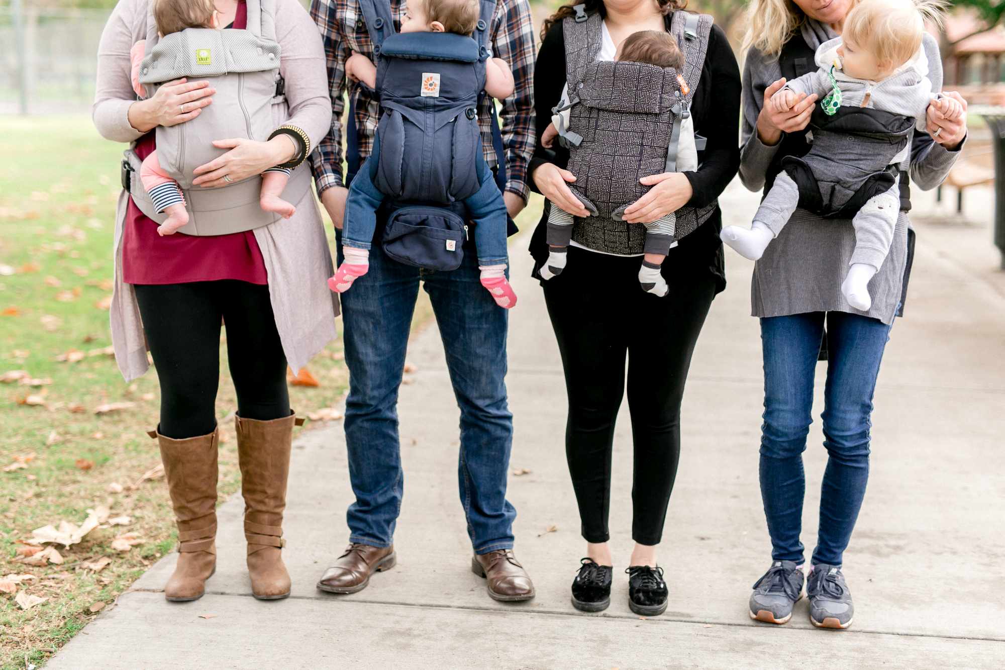 four parents with carriers