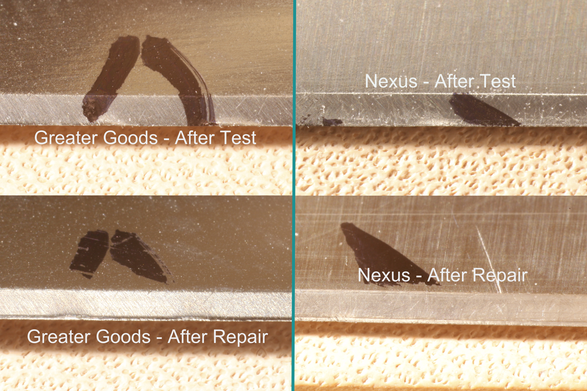 Repair results after test