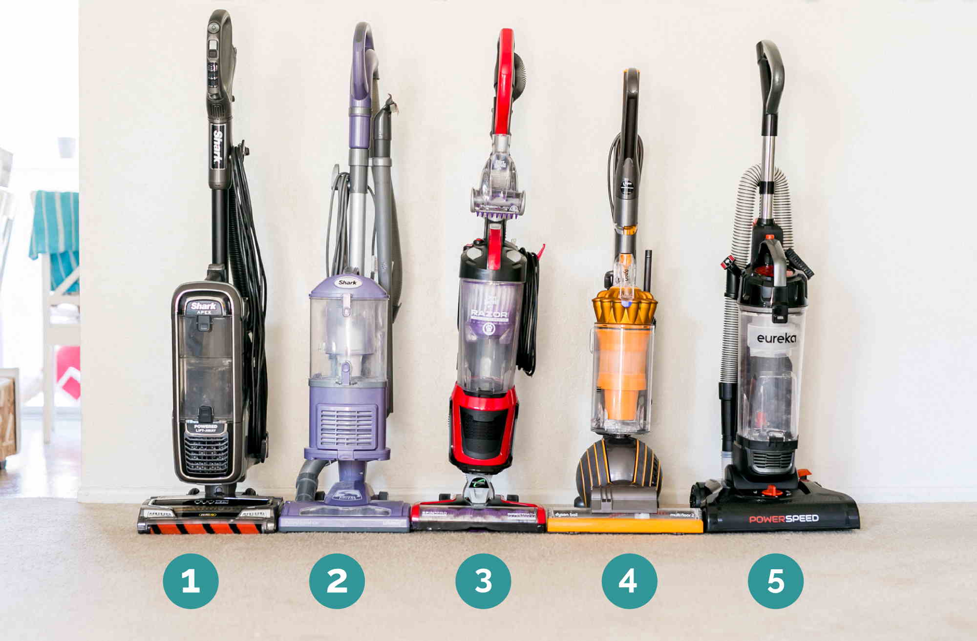 Lineup of vacuums