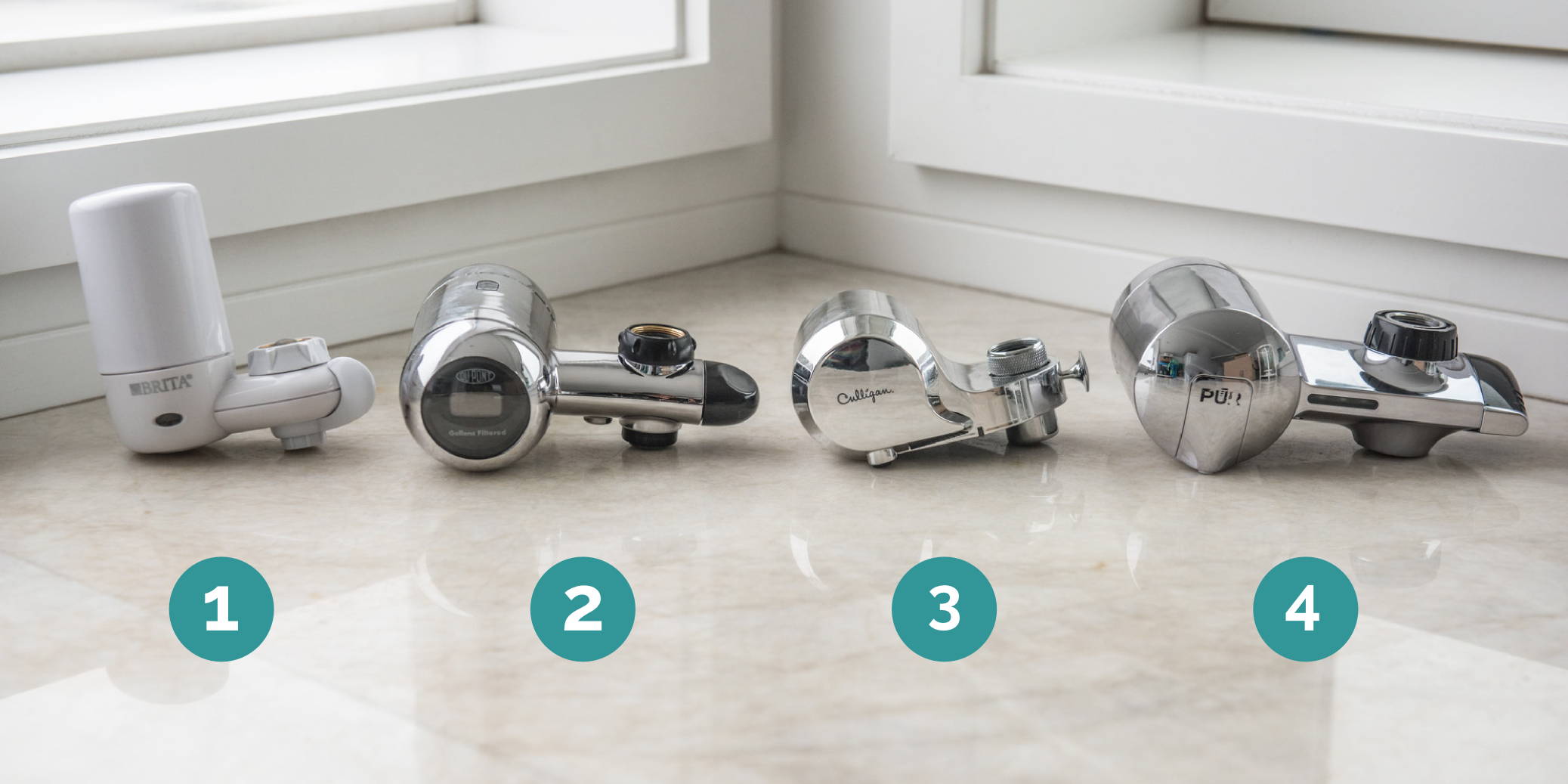 Lineup of water filters