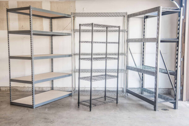 Shelves in a garage
