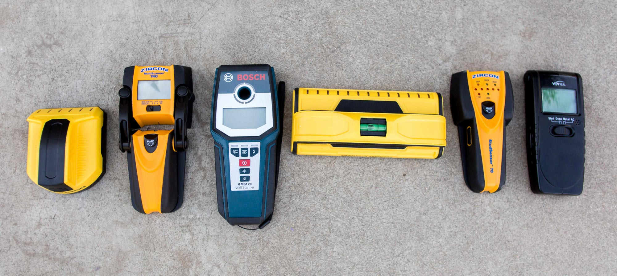 Lineup of electronic stud finders