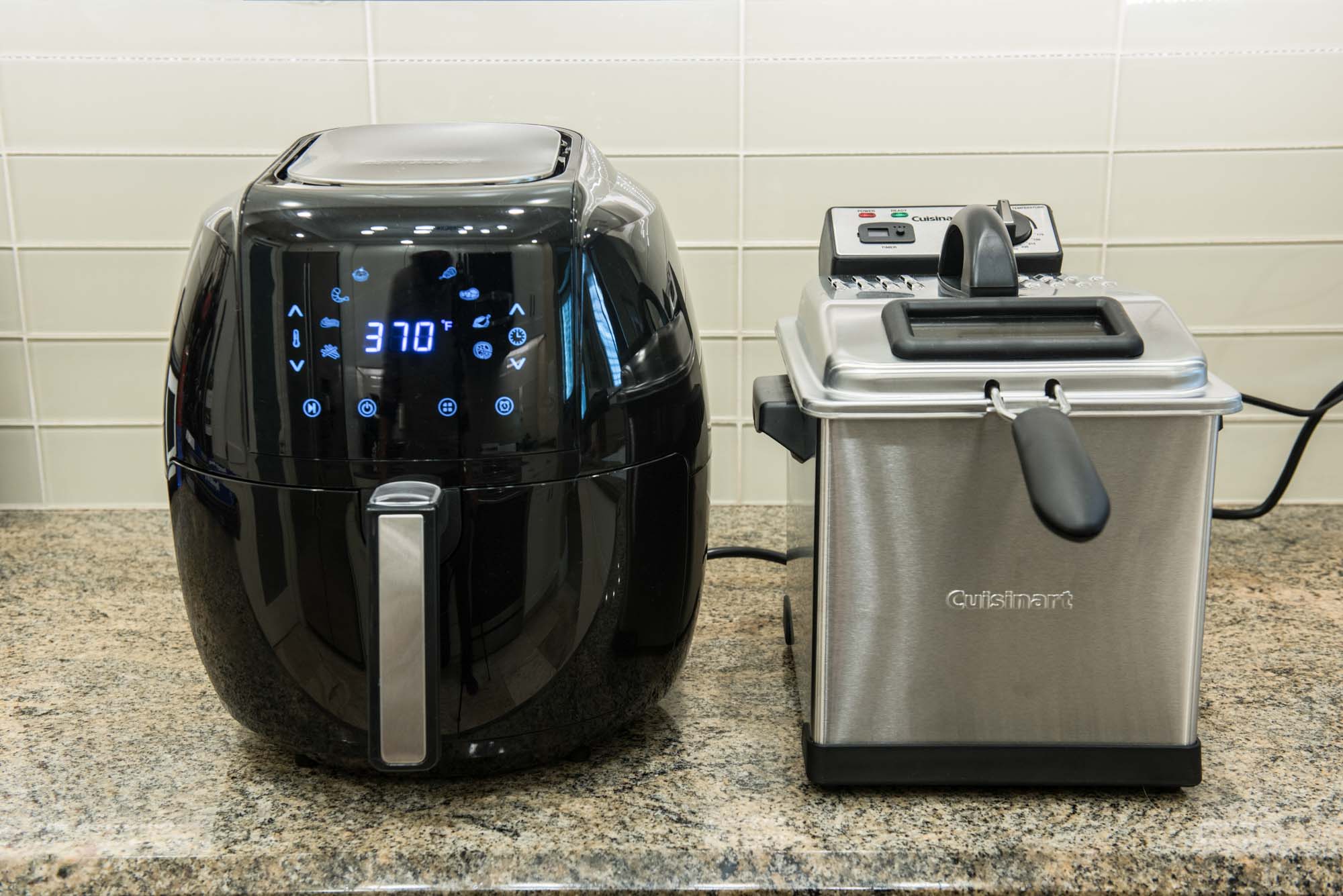 air fryer next to a deep fryer