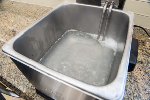 boiling water in deep fryer