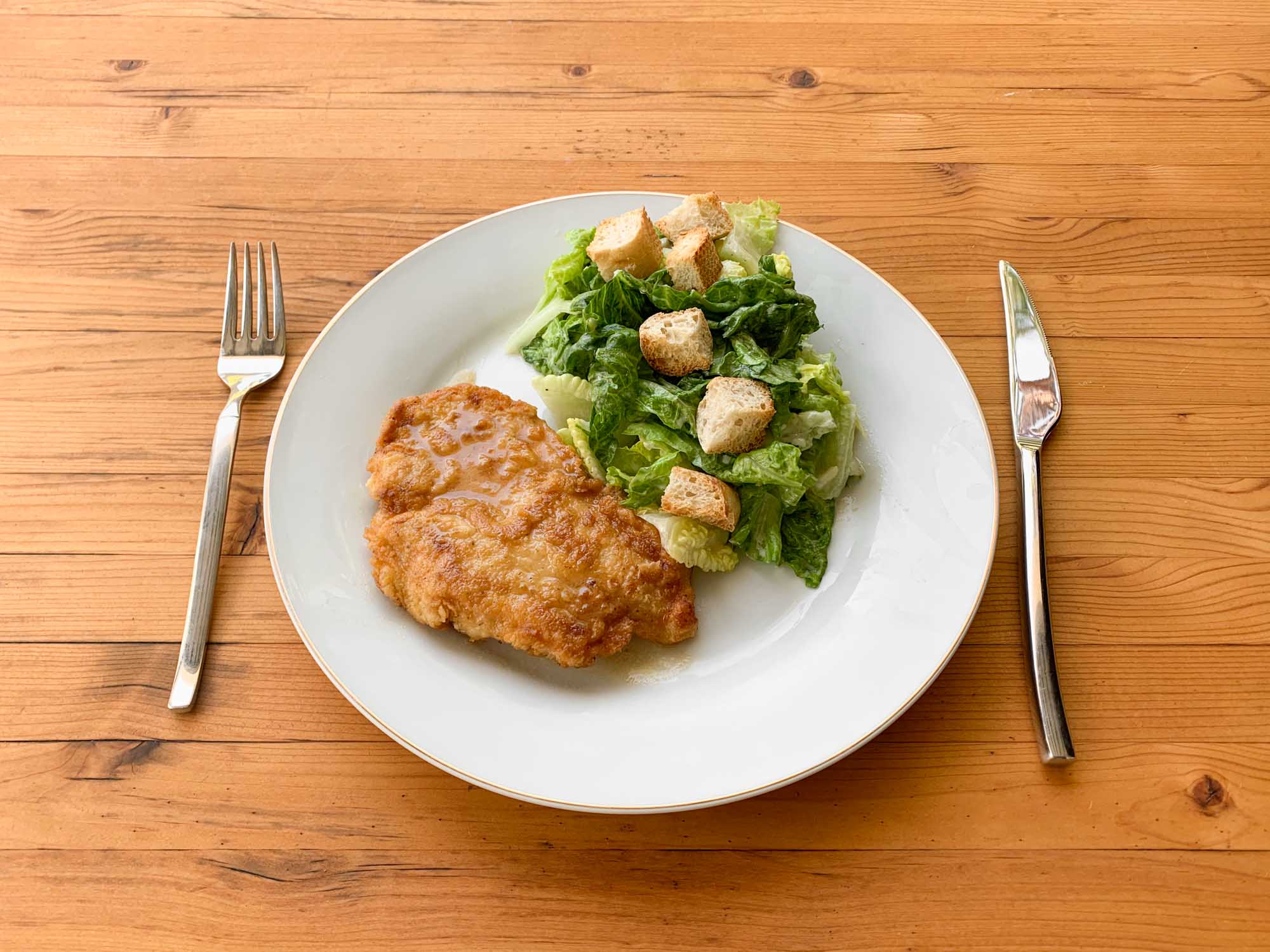 cooked portion of Chicken Francese