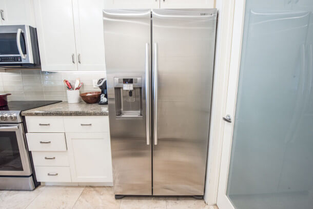 stainless steel fridge