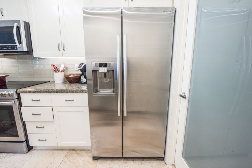 stainless steel fridge