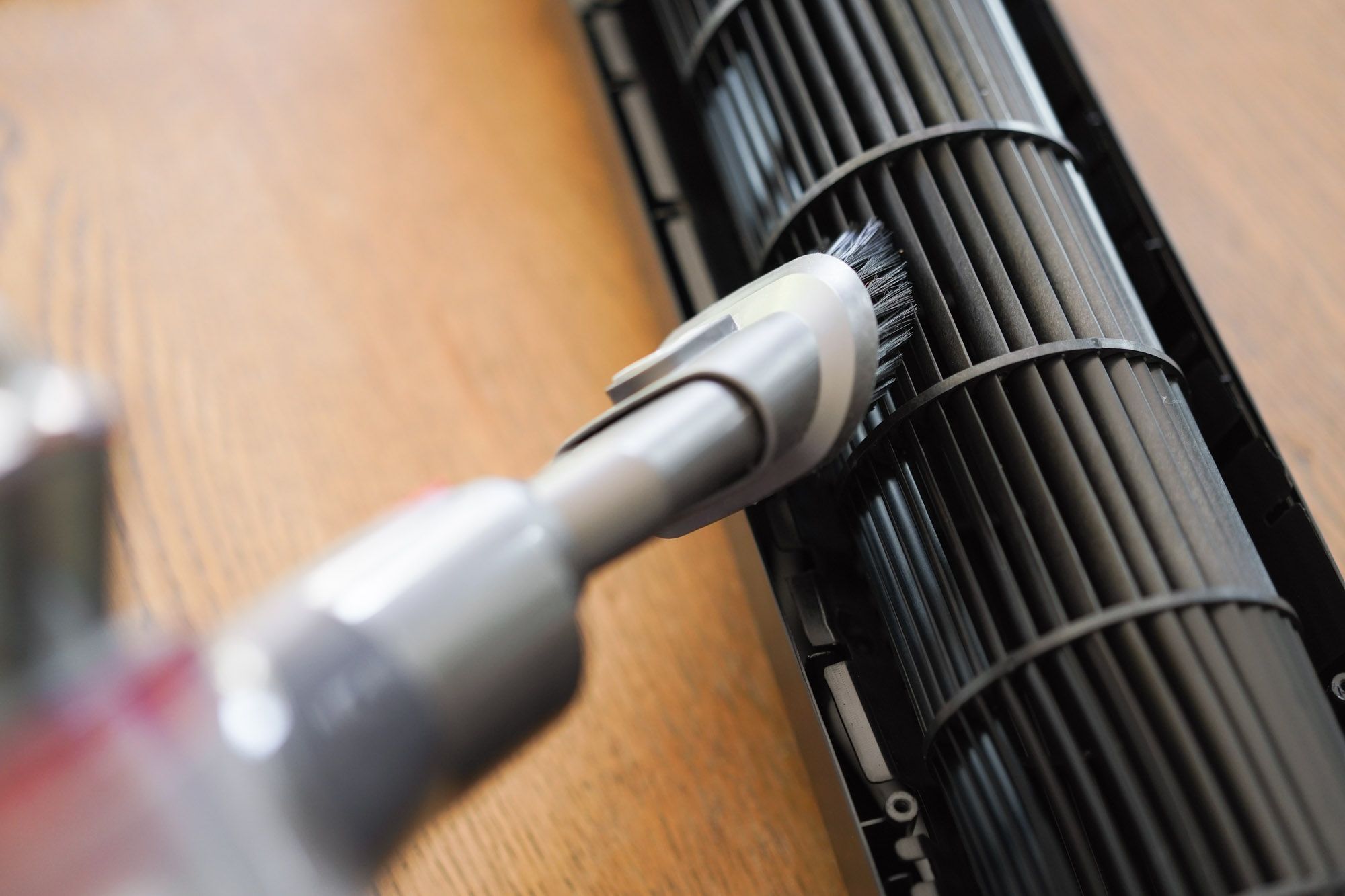 vacuuming fan blades