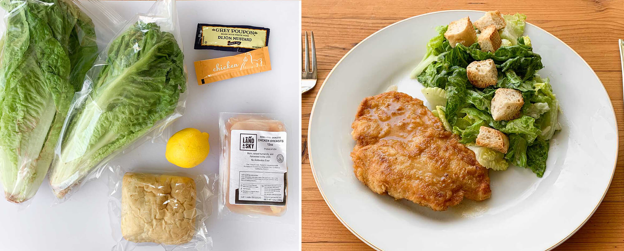 Chicken Francese ingredients and final results