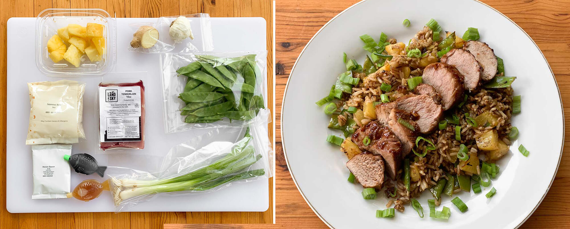 Martha & Marley's Hoisin tenderloin ingredients and final cooking results