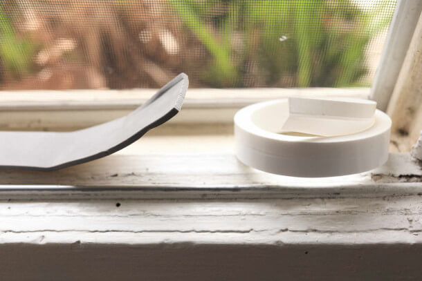 window v-strip and foam tape