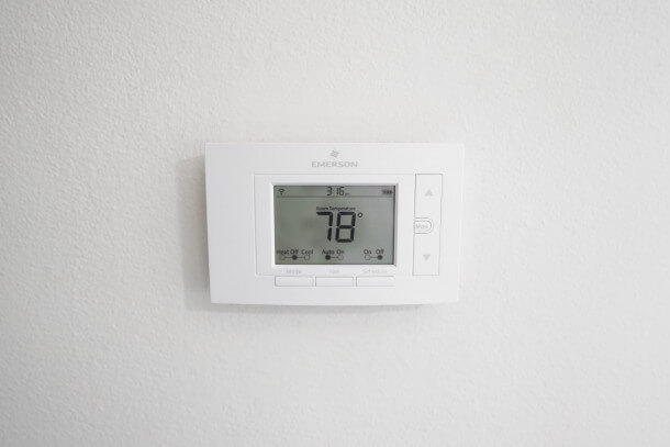 home thermostat set to 78F