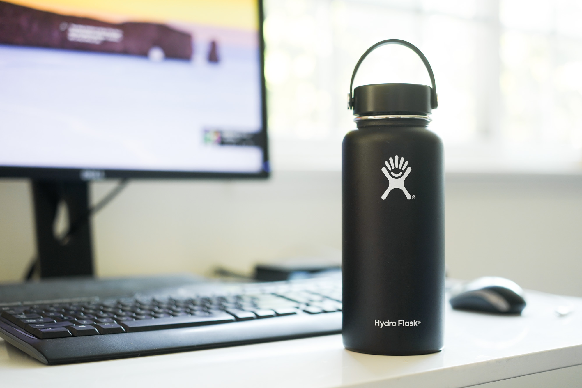 wide mouth Hydro Flask bottle